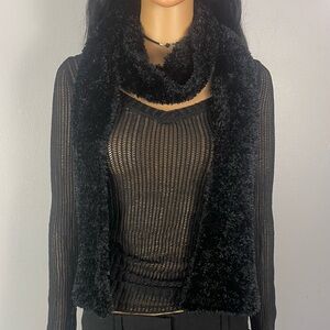 Fluffy Black Scarf